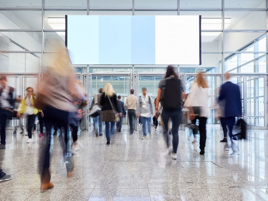Aufnahme einer Vorhalle einer Messe